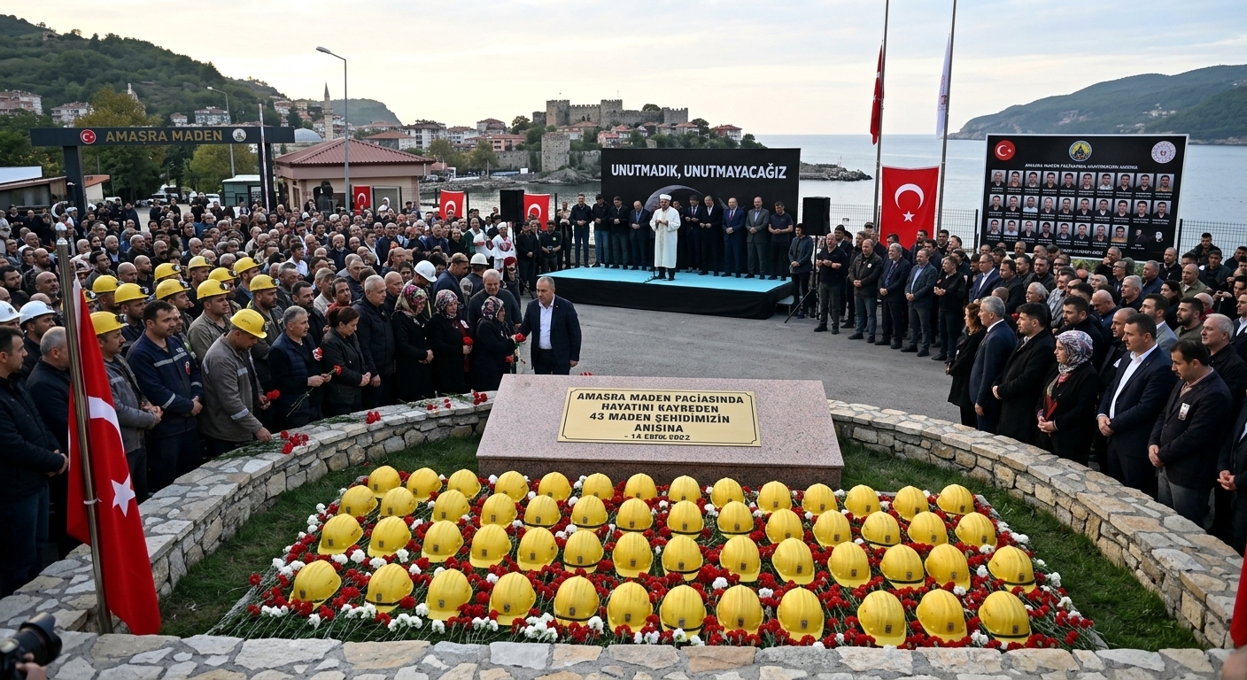 Amasra'da hayatını kaybeden 43 madenci anıldı